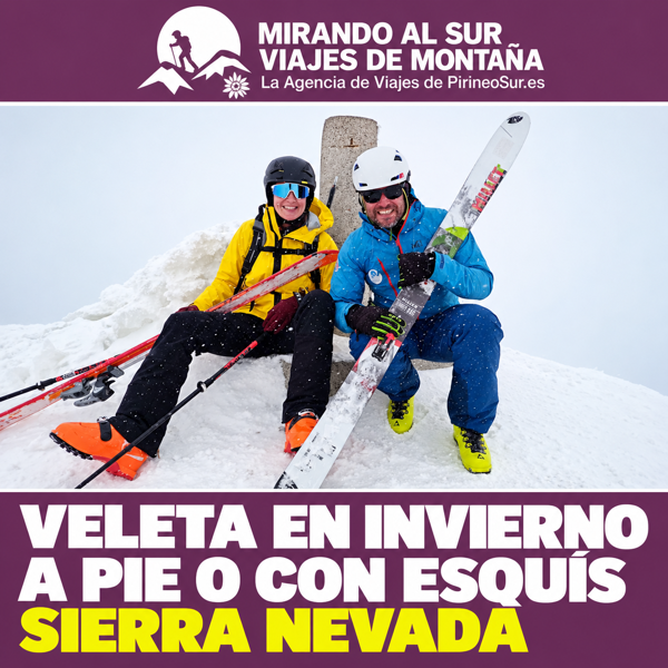 Guided winter ascent of Veleta on foot or skis
